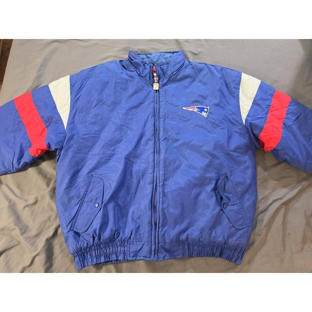 Vintage 90s New England Patriots Logo 7 Gameday Puffer Jacket NFL Men's‎ 2XL